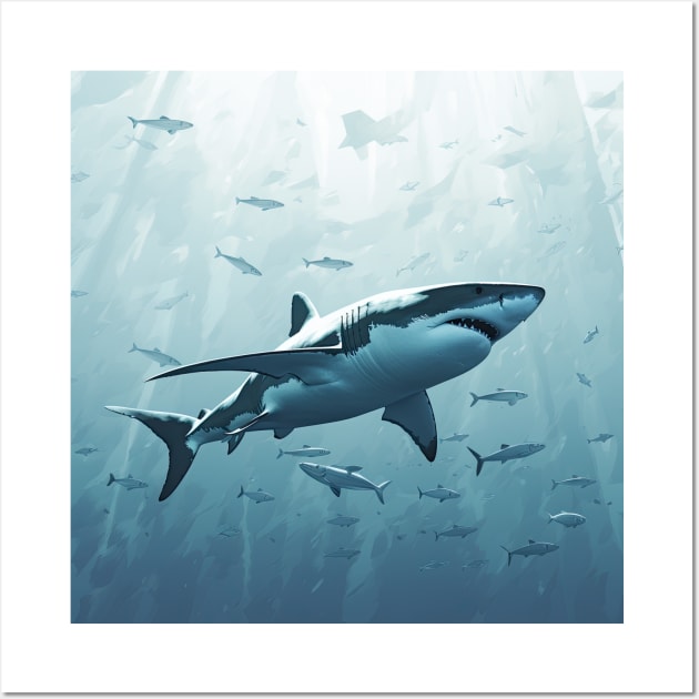 Sharks in the light blue Wall Art by NivestaMelo